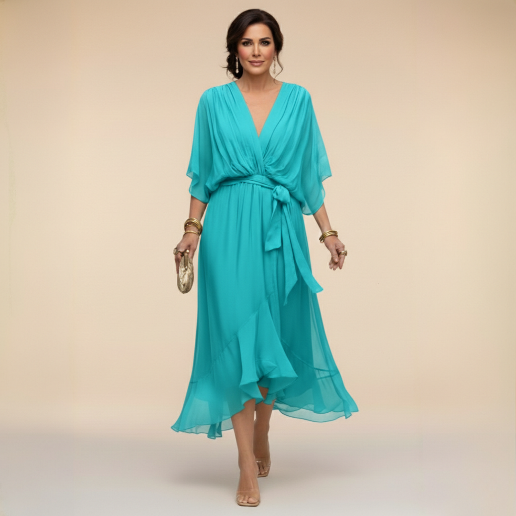 Sommerfeld | Flowing Midi Dress with V-Neck
