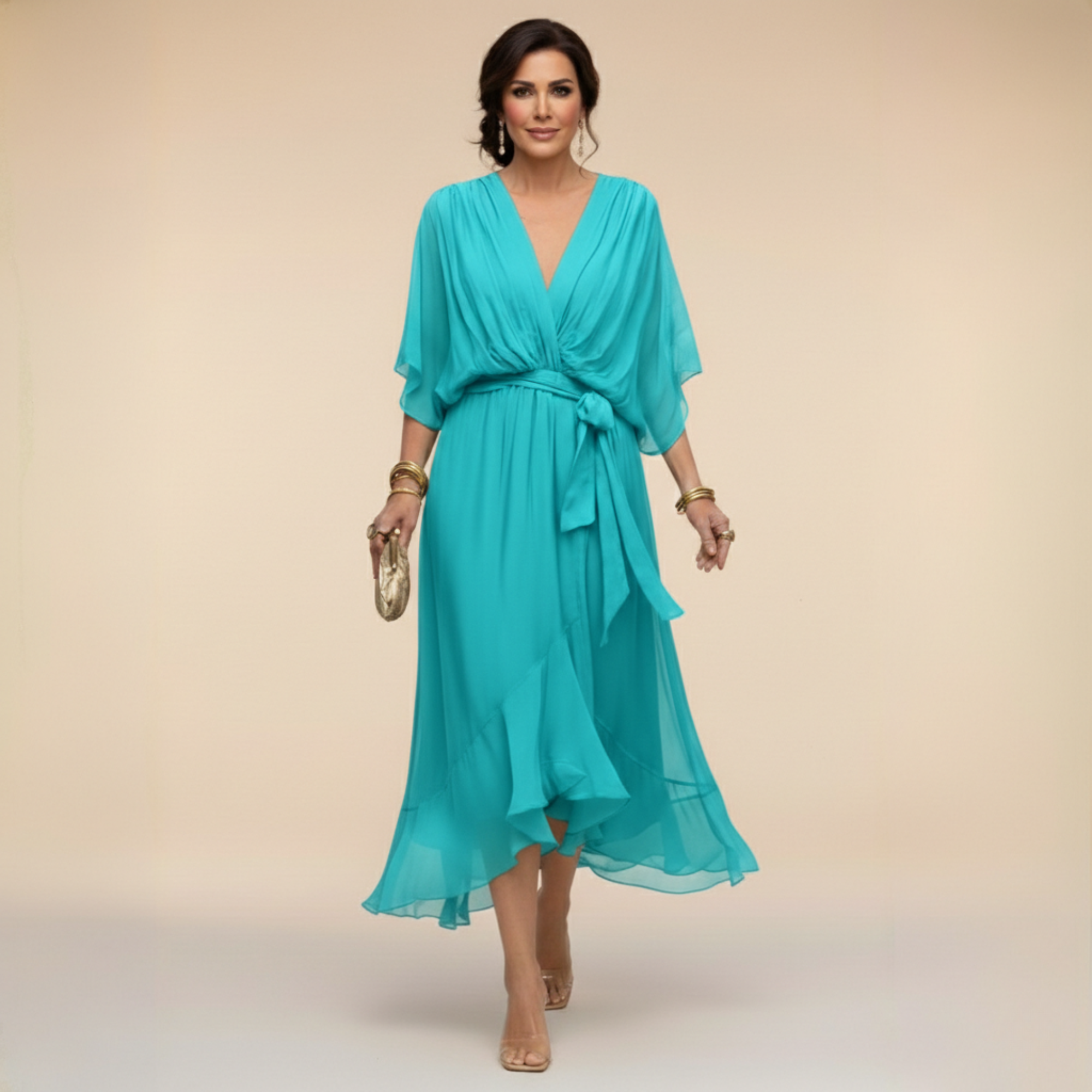 Sommerfeld | Flowing Midi Dress with V-Neck