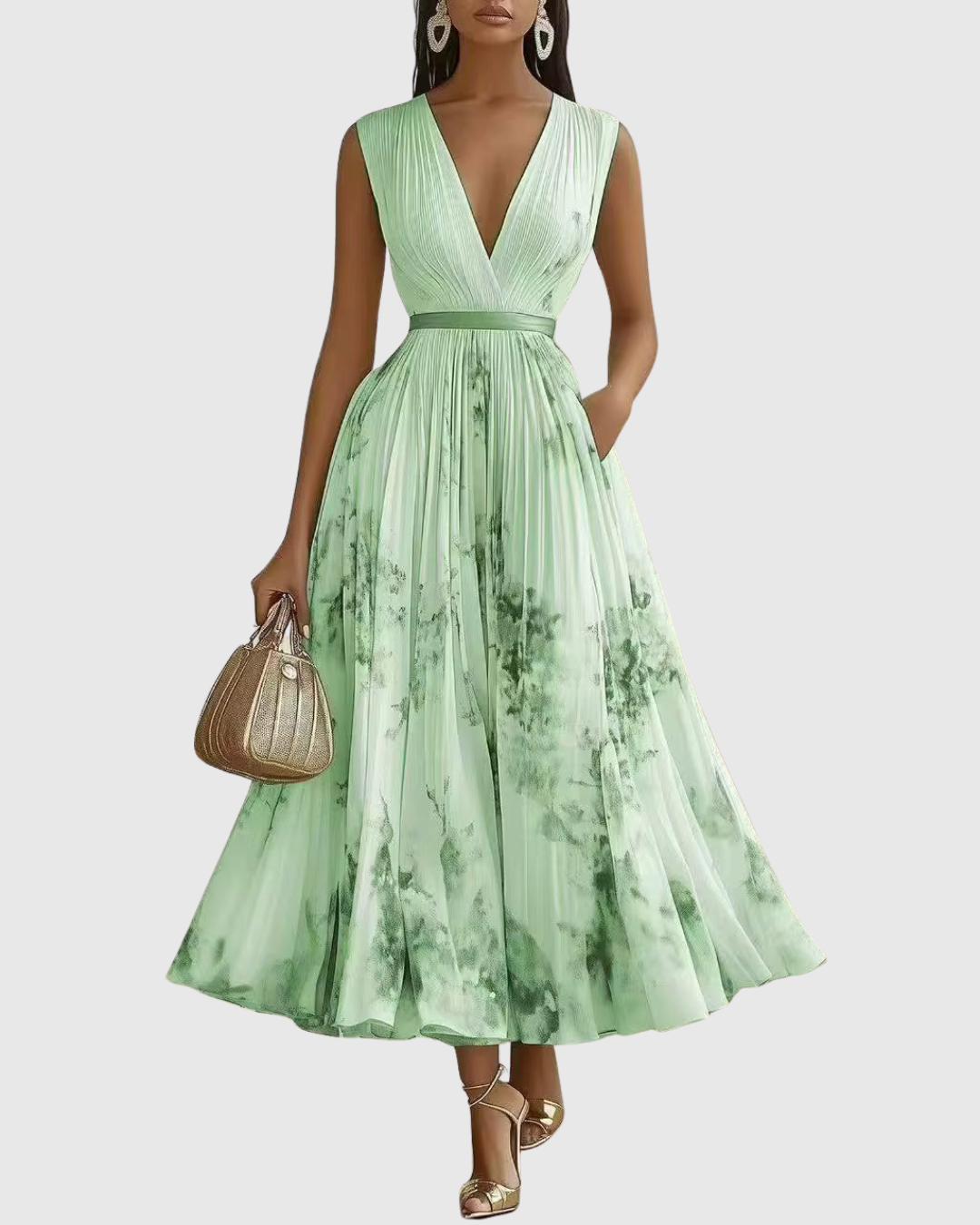 Siena™ – Elegant pleated maxi dress