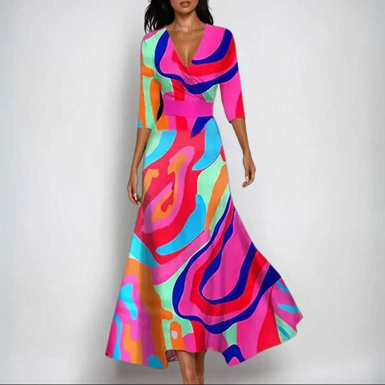 Sanne™ – Comfortable dress with three-quarter sleeves