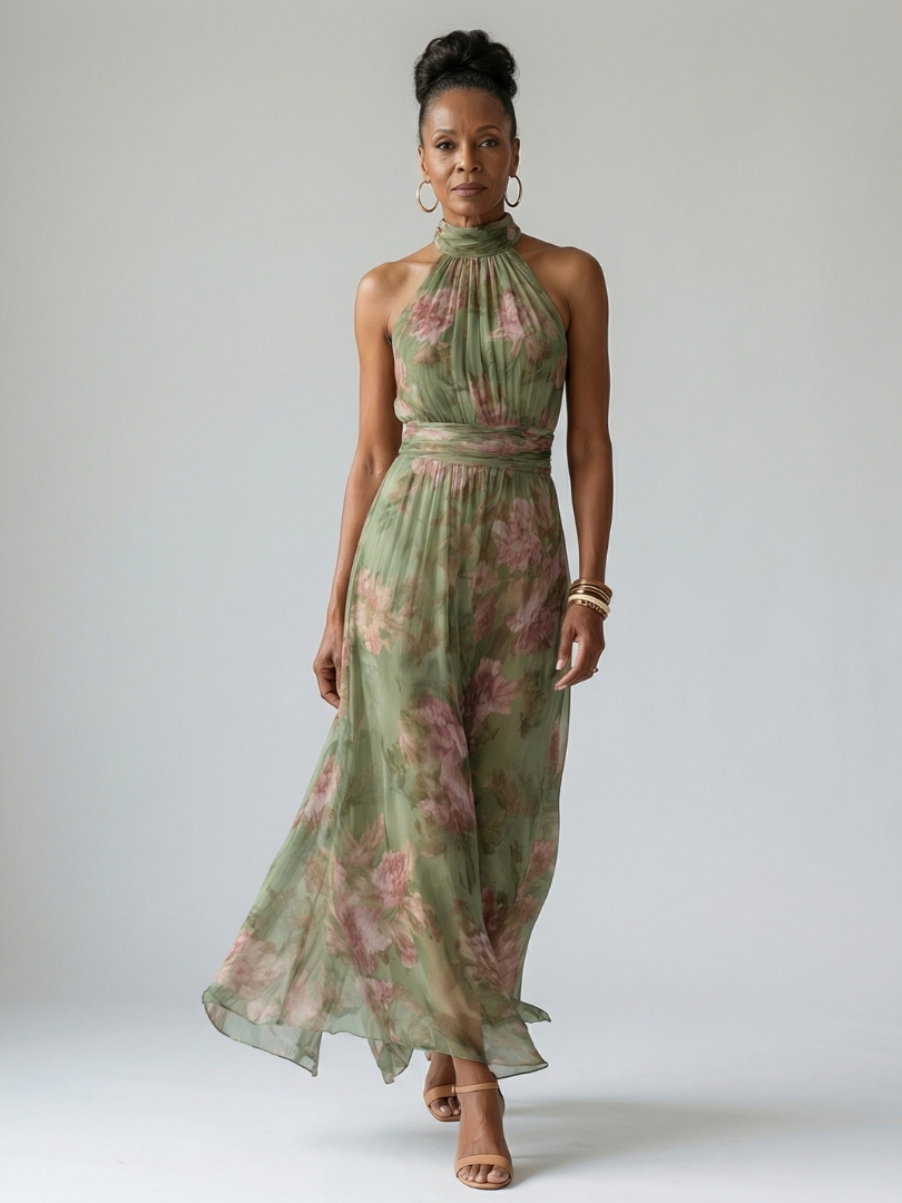 Naomi | Halter Neck Maxi Dress