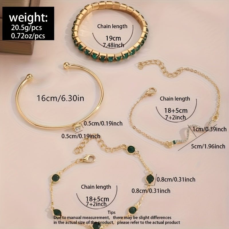 Green Boho Bracelet Set
