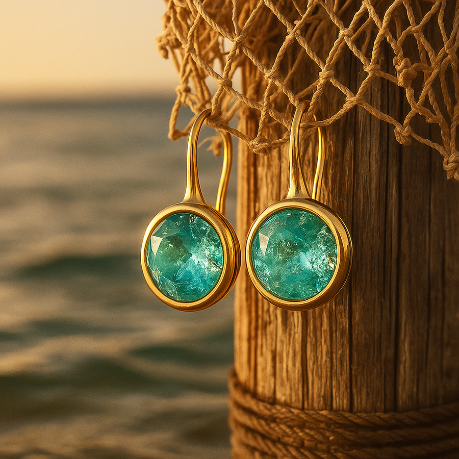 Ocean Drop Stone Earrings