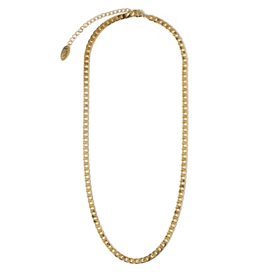 Gold Curb Chain Necklace