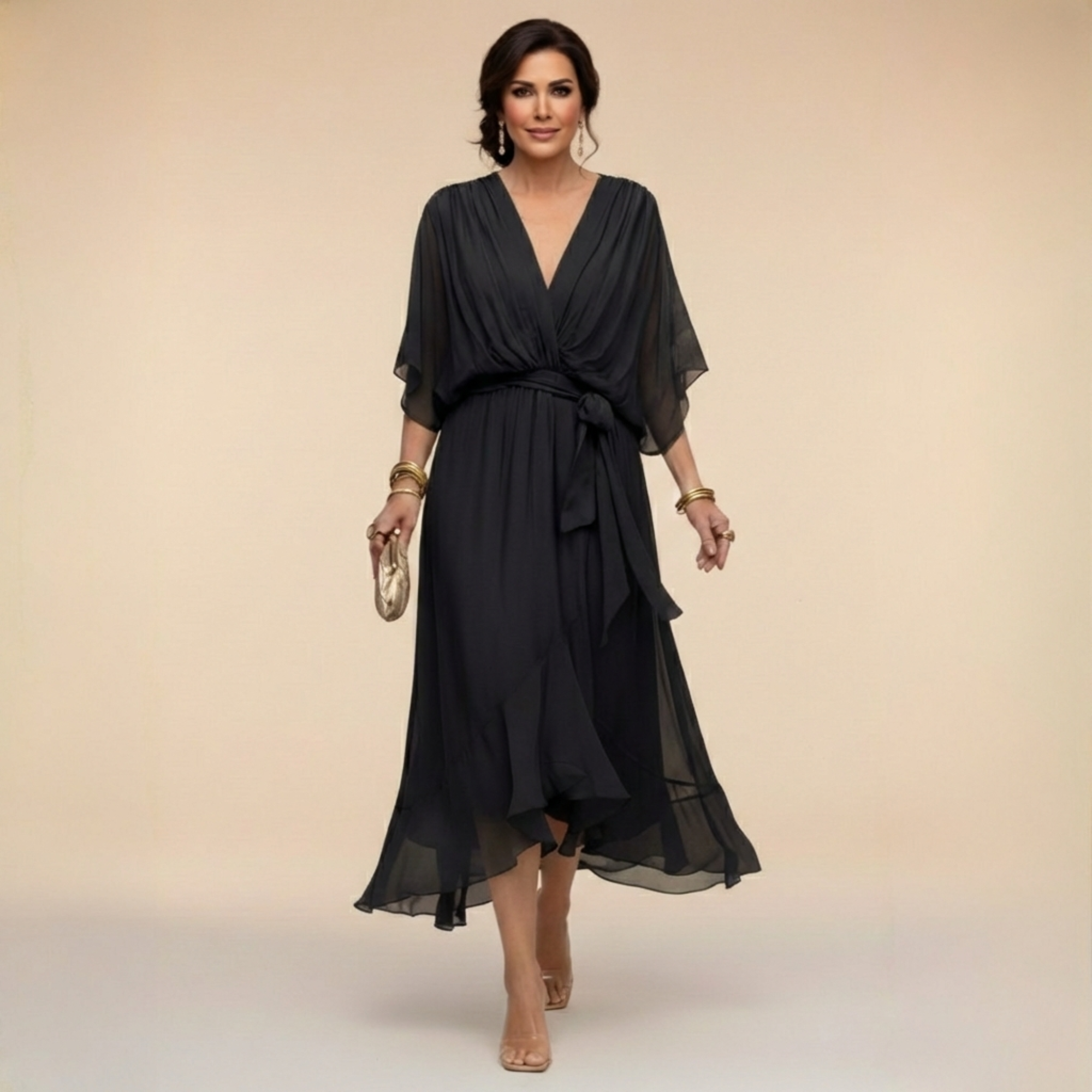 Sommerfeld | Flowing Midi Dress with V-Neck