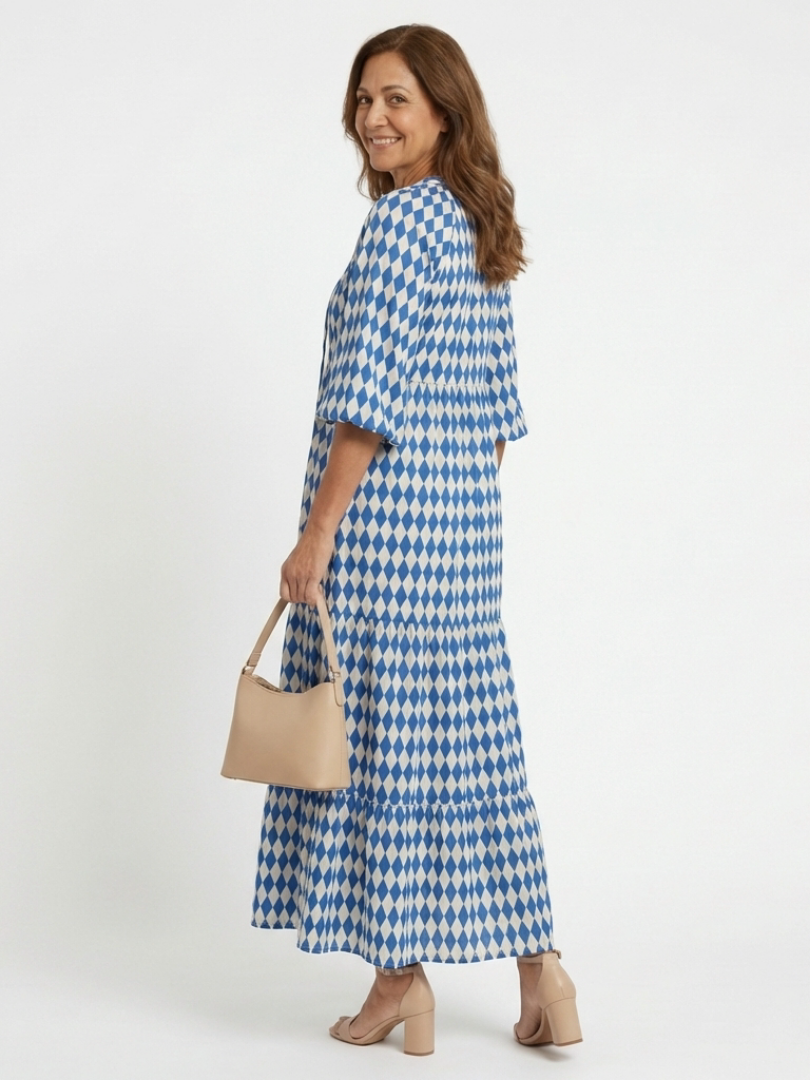 Elodie | Diamond Pattern Tiered Dress