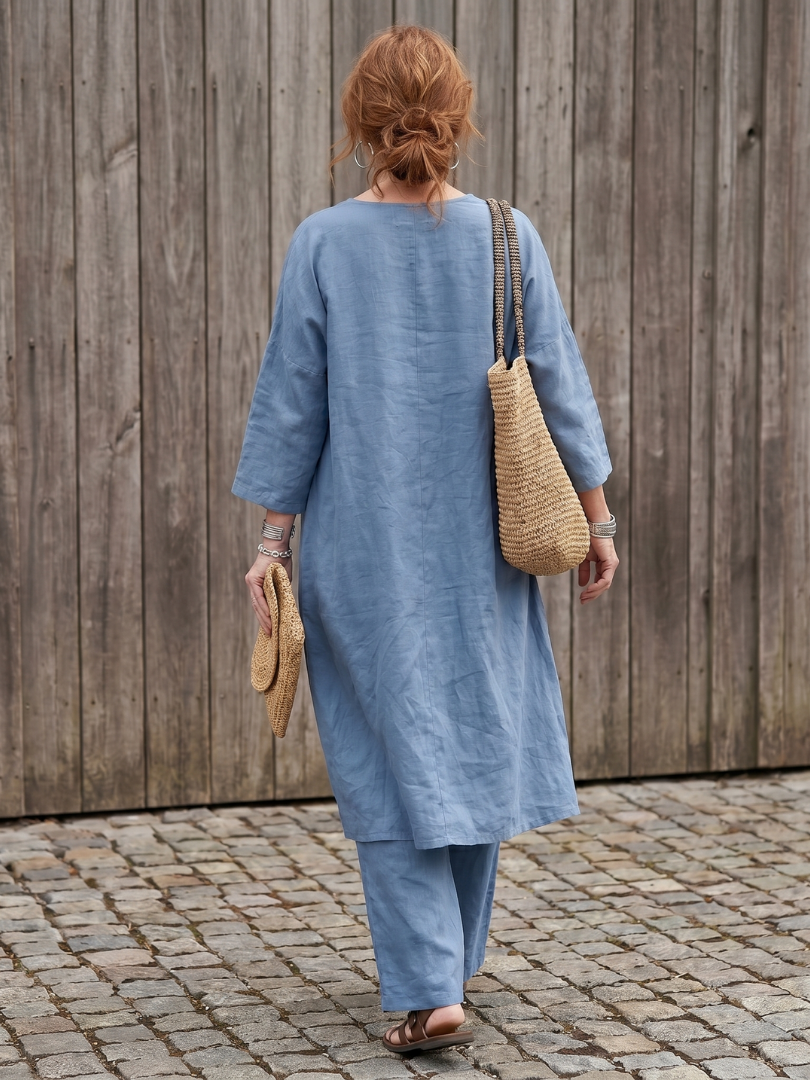 Onyx | Relaxed Tunic Top and Wide Leg Trouser Set