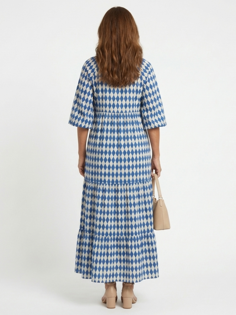 Elodie | Diamond Pattern Tiered Dress