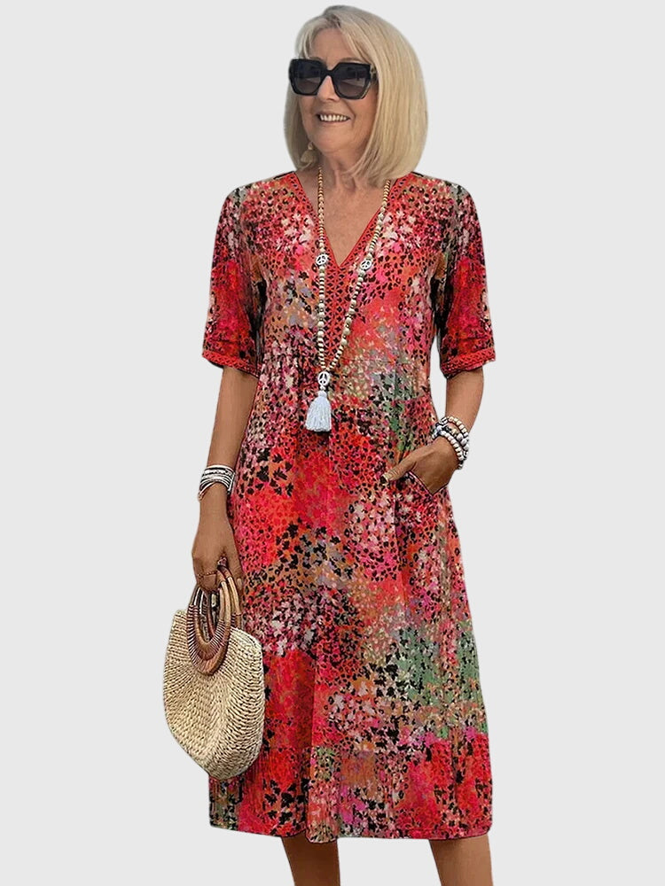 Clara | Elegant Floral Midi Dress