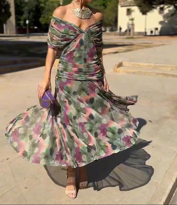 Lady™ – Elegant Maxi Dress for Formal Occasions with V-Neck