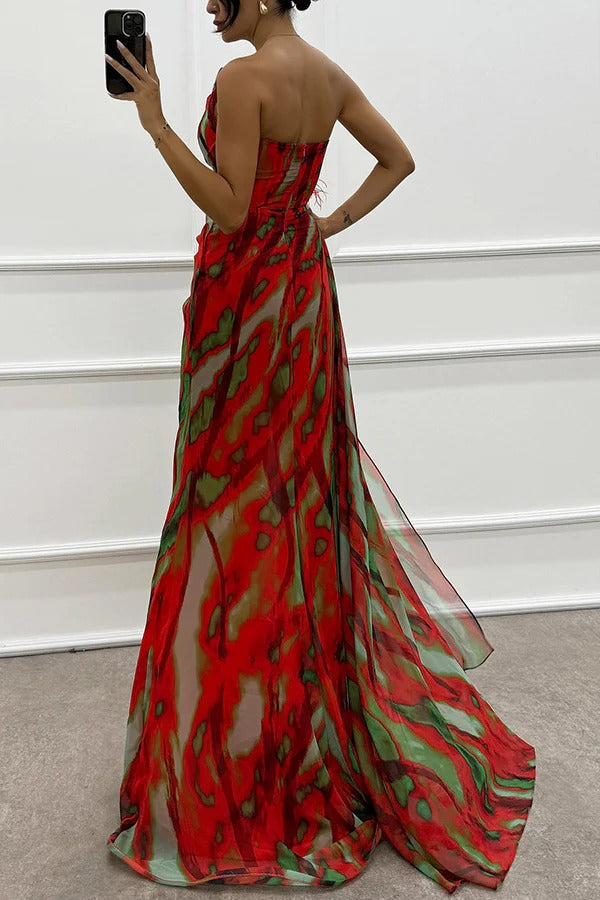 Fenna™ – Vibrant elegant draped dress
