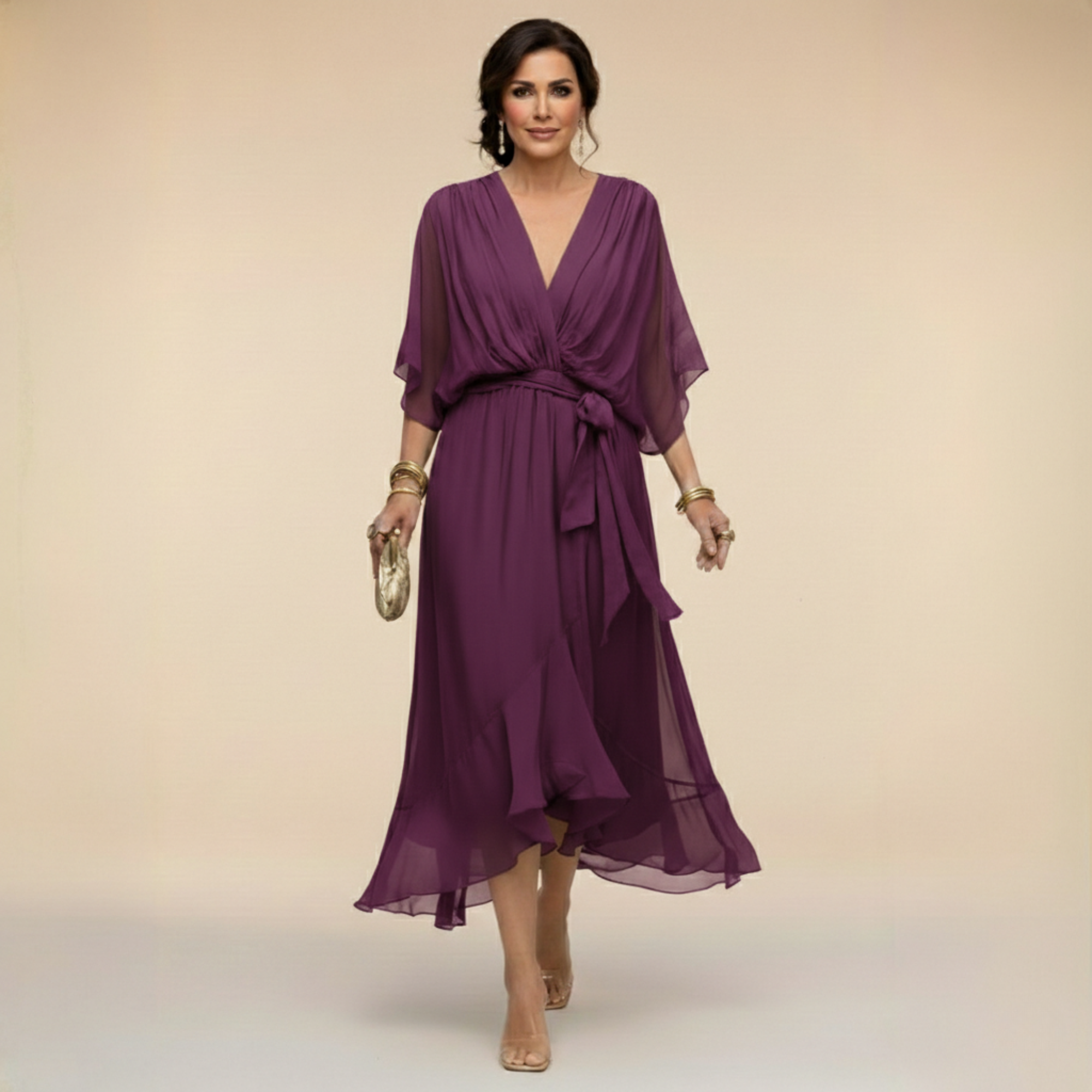 Sommerfeld | Flowing Midi Dress with V-Neck