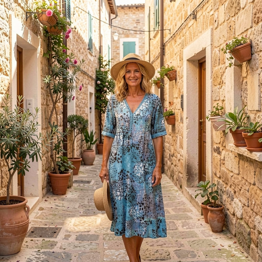 Olivia | Elegant Printed Midi Dress