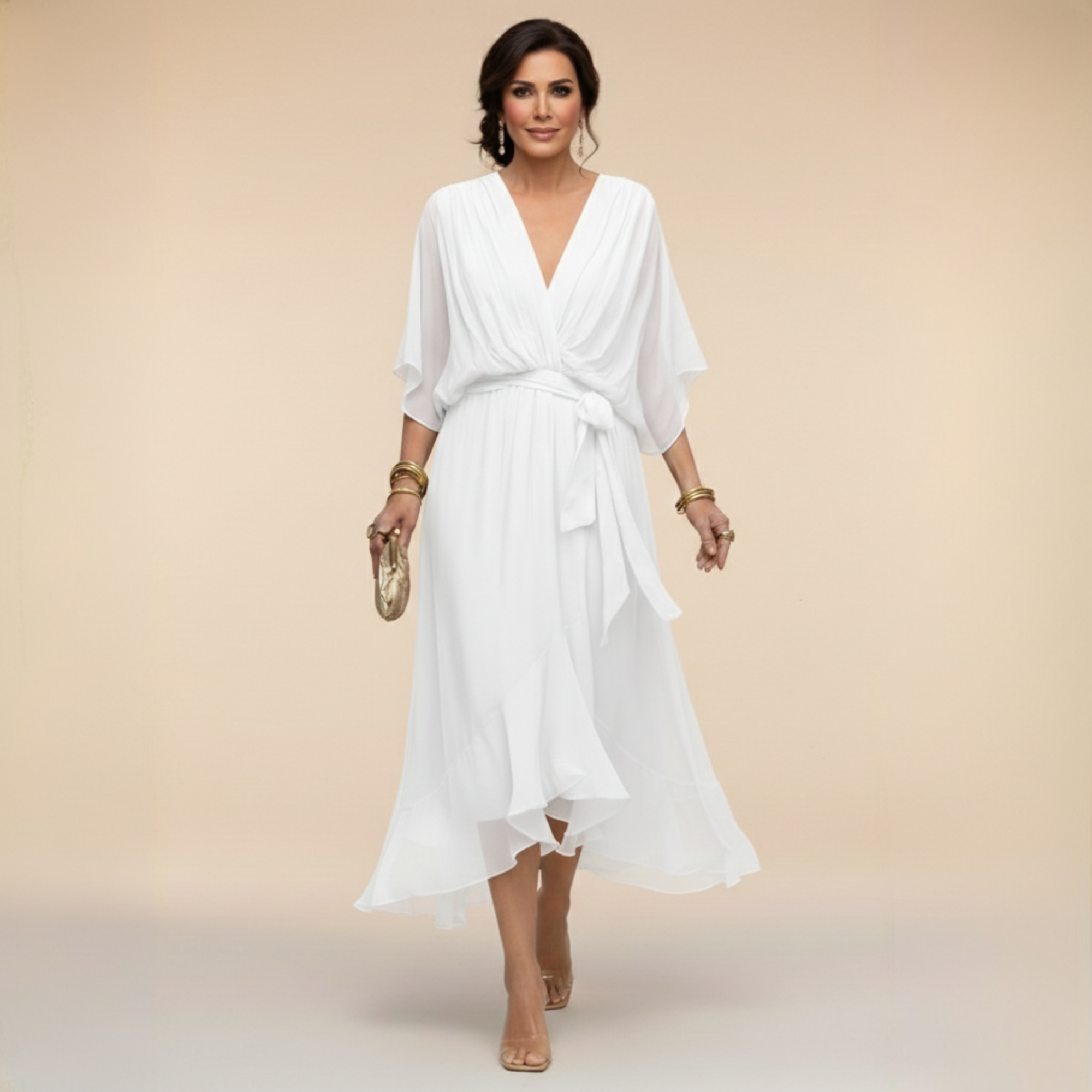 Sommerfeld | Flowing Midi Dress with V-Neck