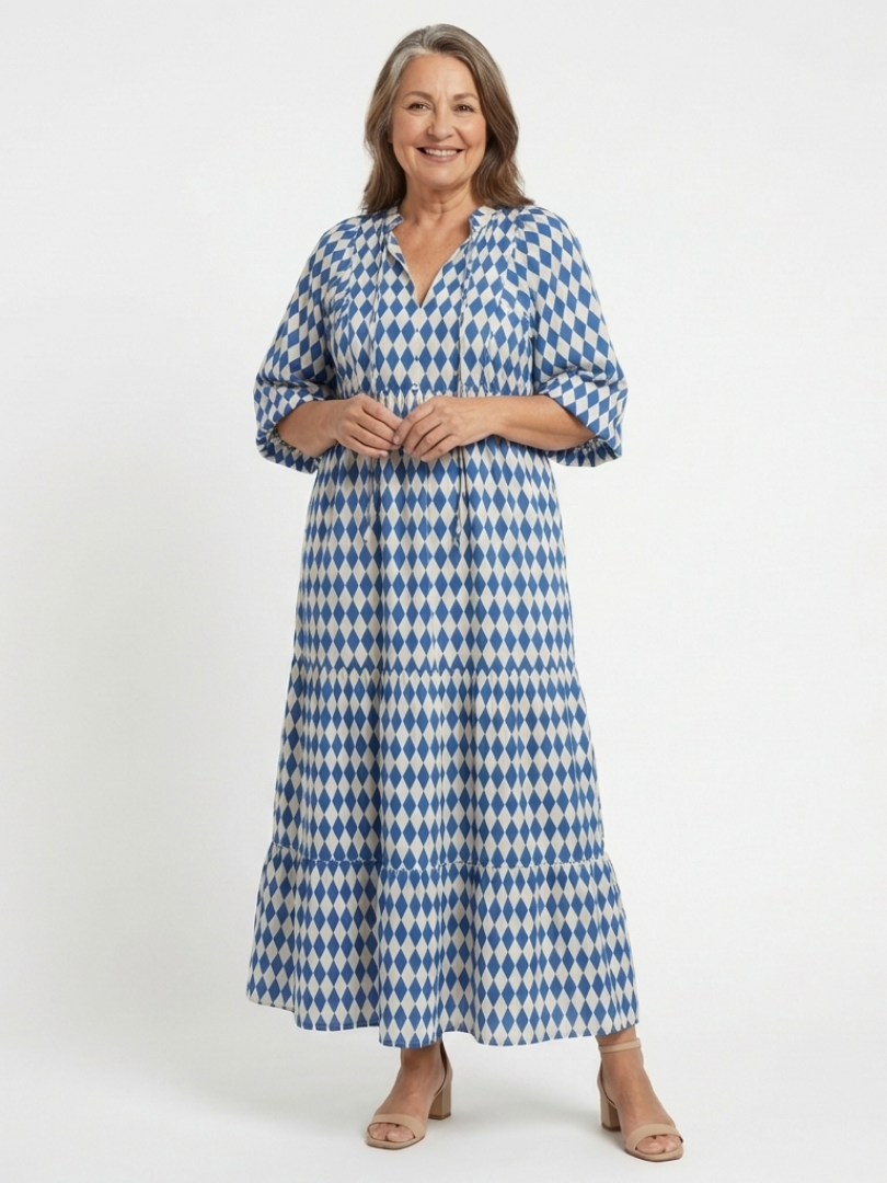 Elodie | Diamond Pattern Tiered Dress