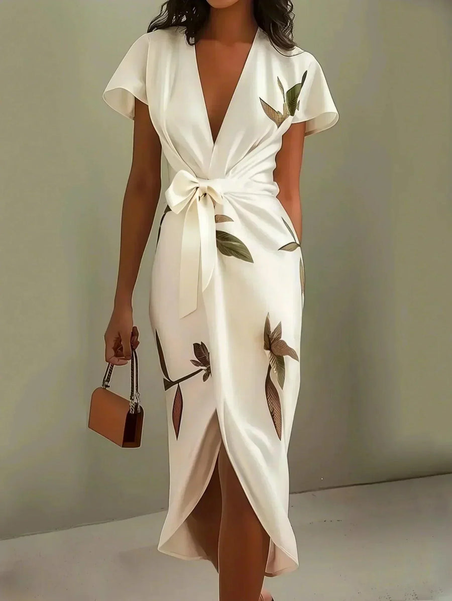 Elin™ – Elegant floral wrap dress