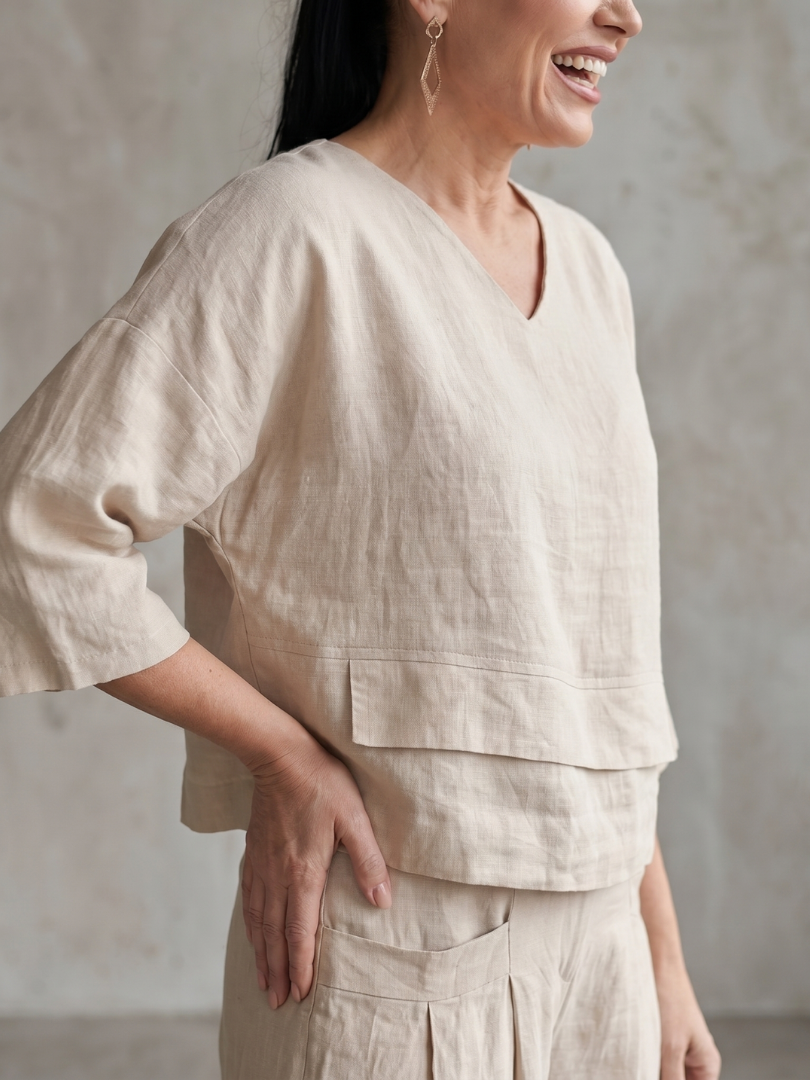 River | Layered Top and Wide Leg Trouser Set
