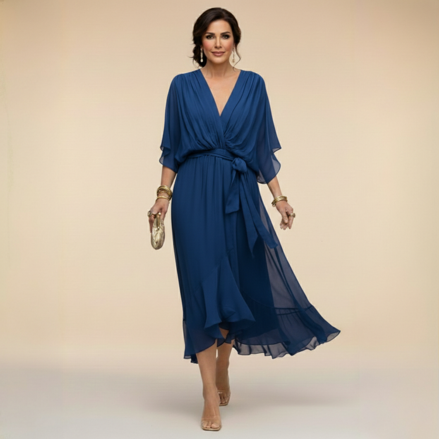 Sommerfeld | Flowing Midi Dress with V-Neck