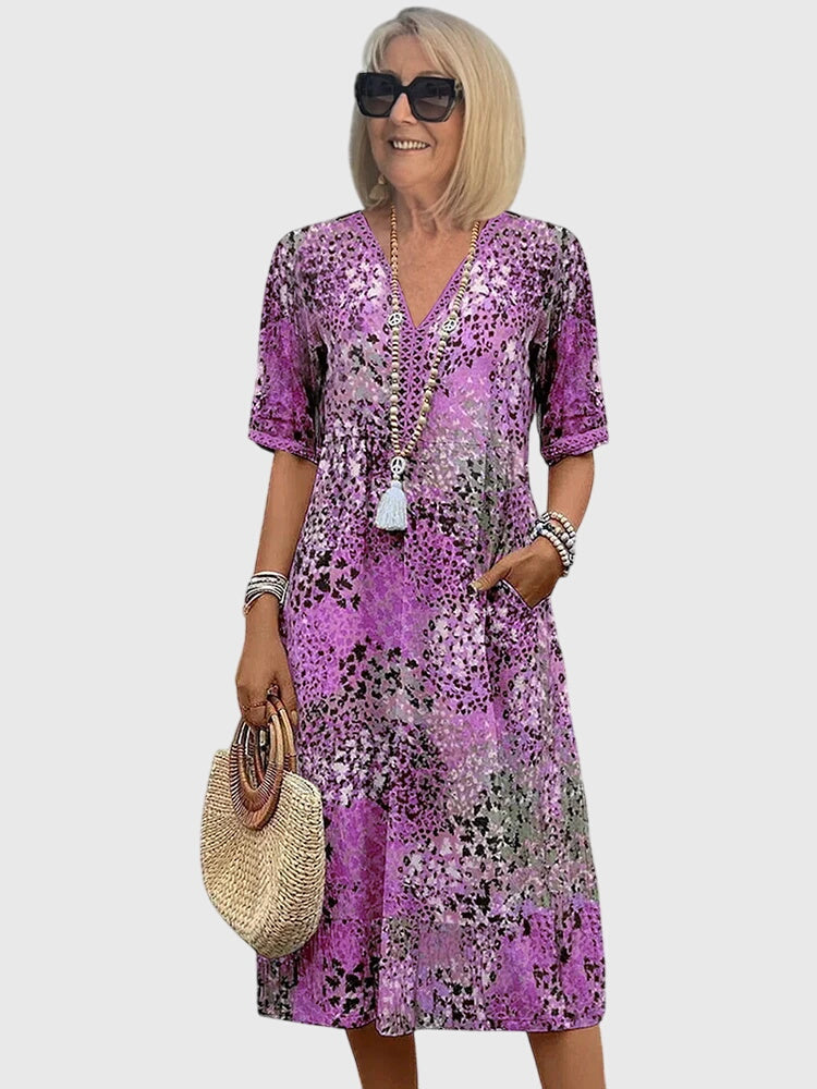 Clara | Elegant Floral Midi Dress
