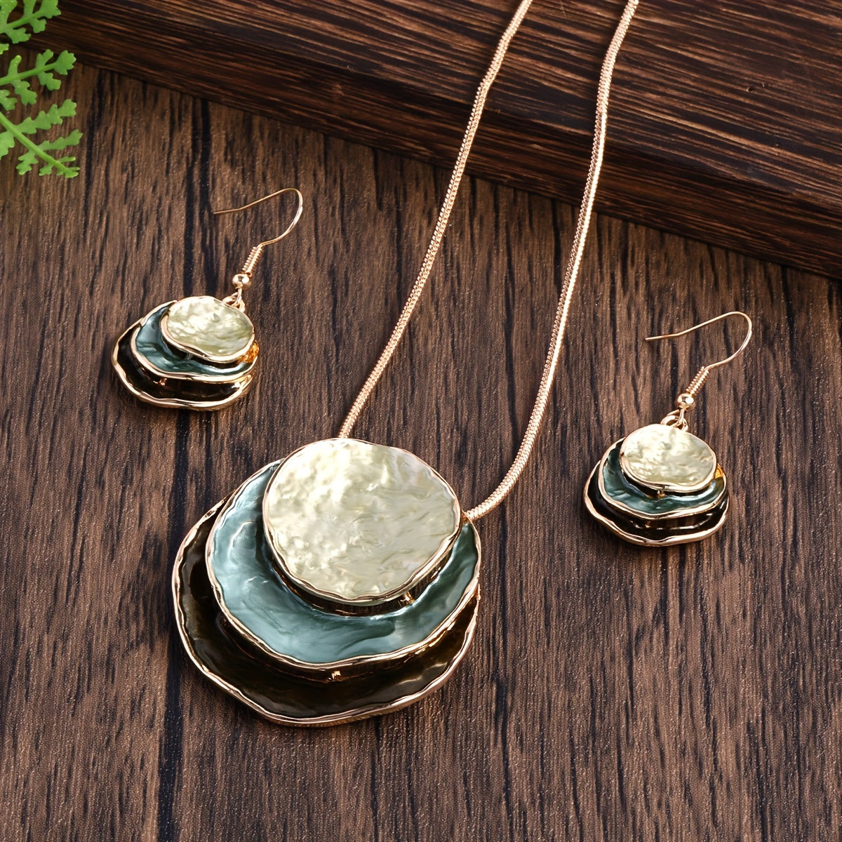 Handmade Golden Three Stone layer Set