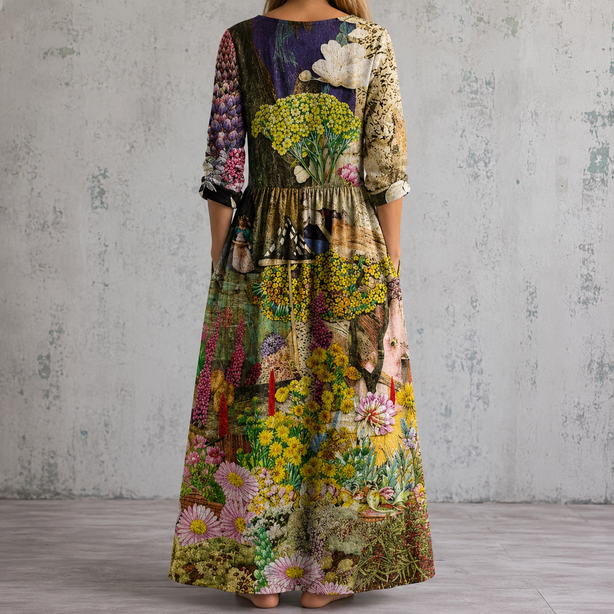 OLDA™ | FLORAL LINEN SUMMER DRESS