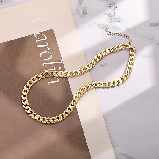 Gold Curb Chain Necklace