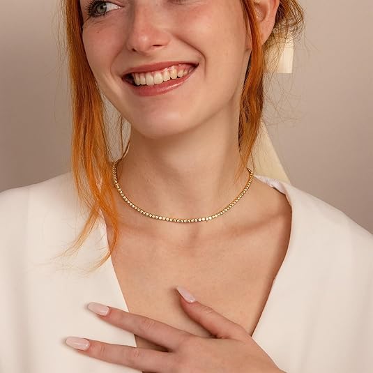Gold-plated Tennis Necklace