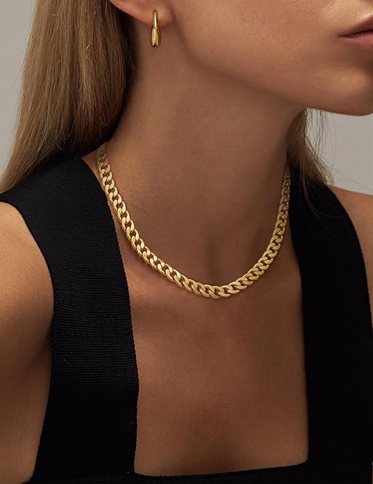 Gold Curb Chain Necklace