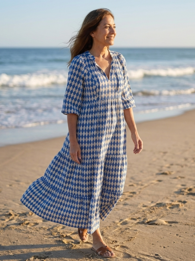 Elodie | Diamond Pattern Tiered Dress