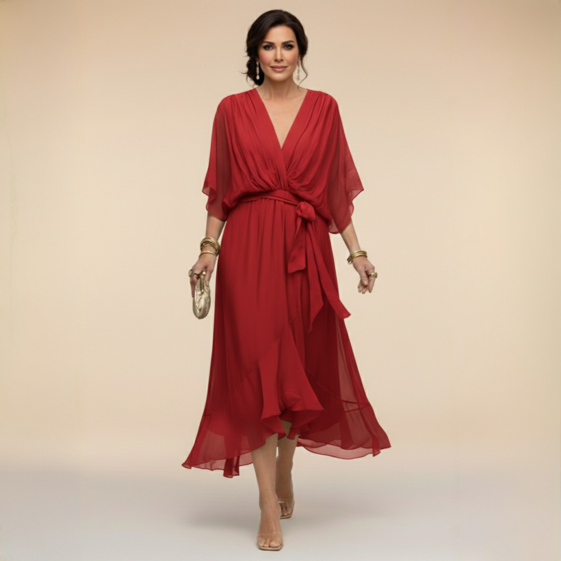 Sommerfeld | Flowing Midi Dress with V-Neck