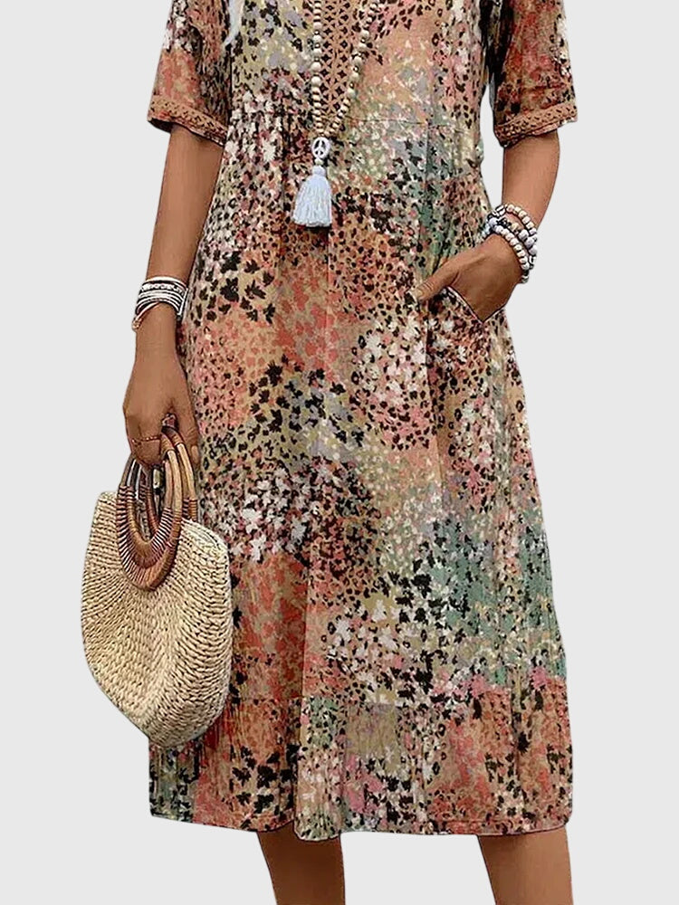 Clara | Elegant Floral Midi Dress