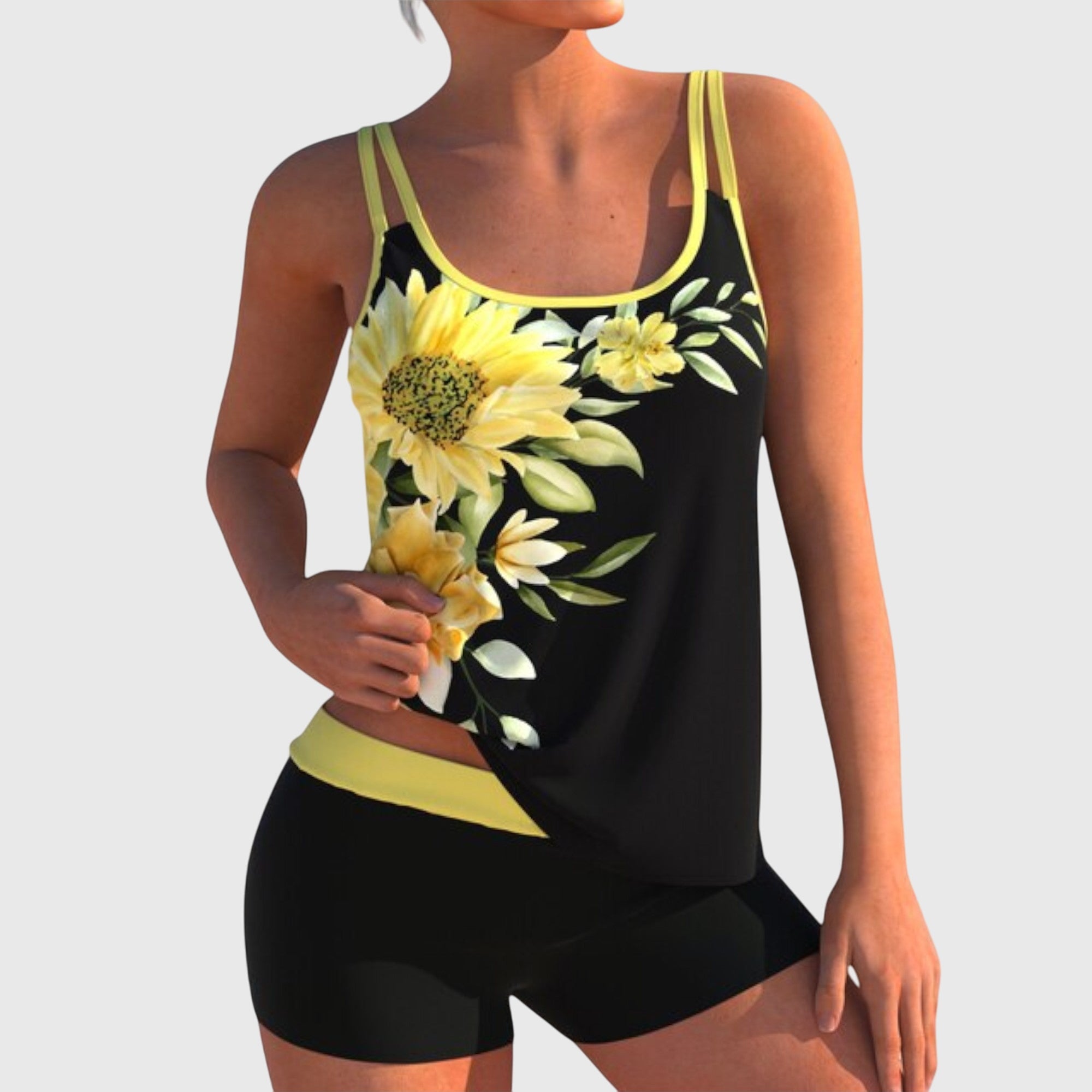 Flor – Floral Tankini with Shorts and Tummy Control