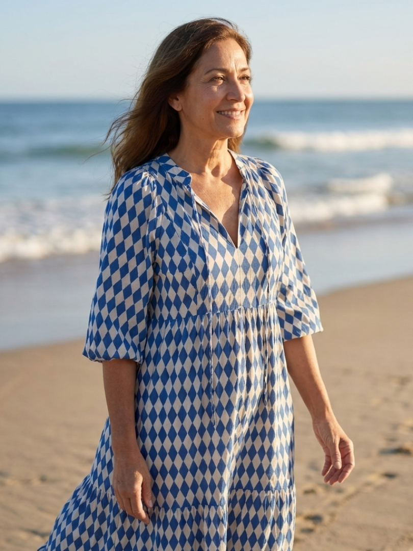 Elodie | Diamond Pattern Tiered Dress