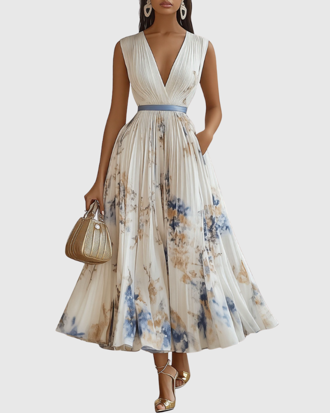 Siena™ – Elegant pleated maxi dress