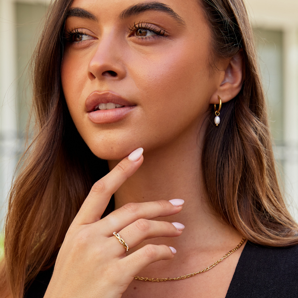 Pearl Hoop Earrings