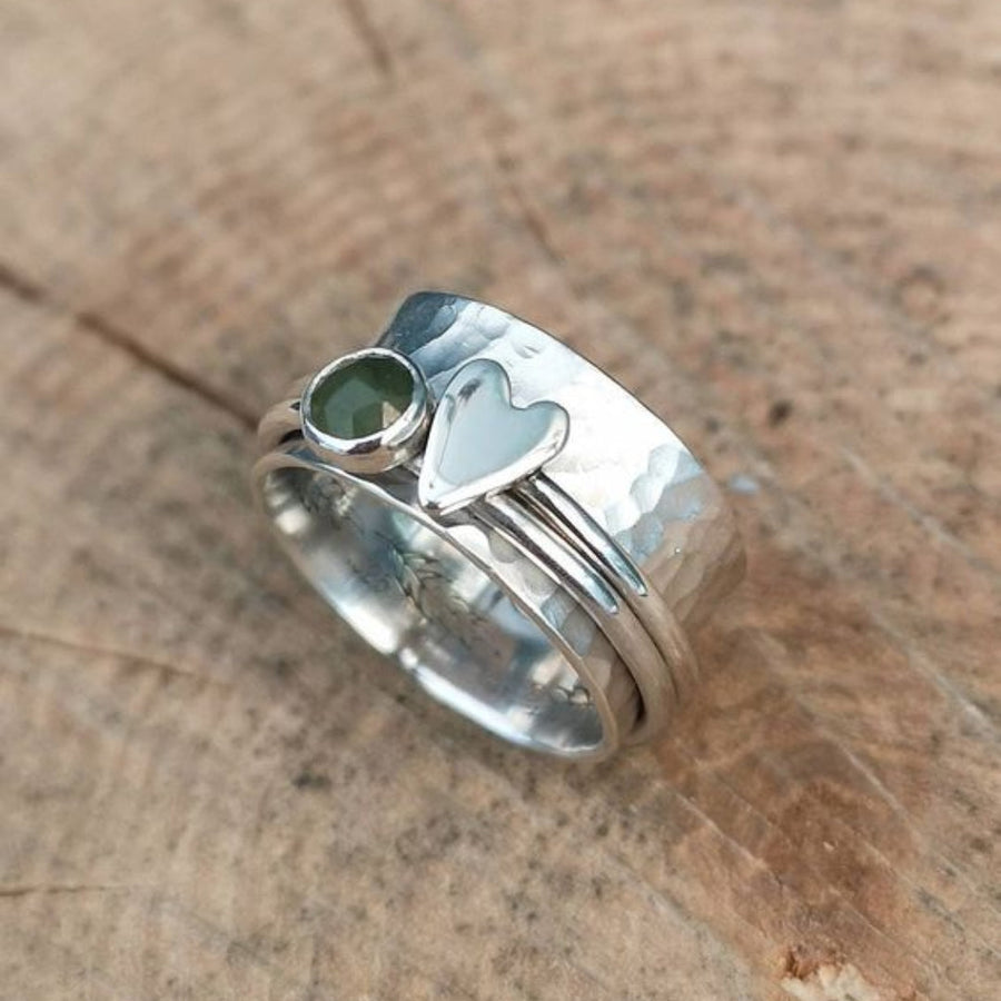 Vintage Silver heart art Ring