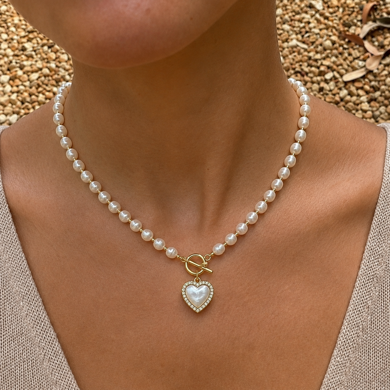 Pearl Heart Necklace