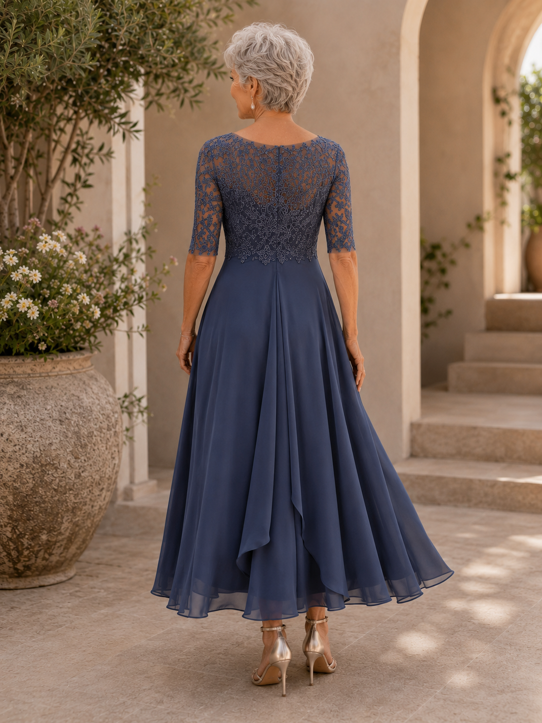 Hallie - Elegant Lace Midi Dress