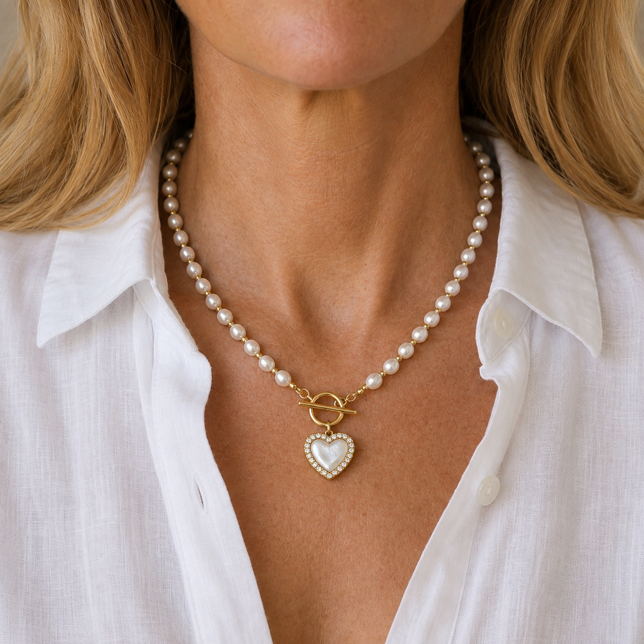 Pearl Heart Necklace