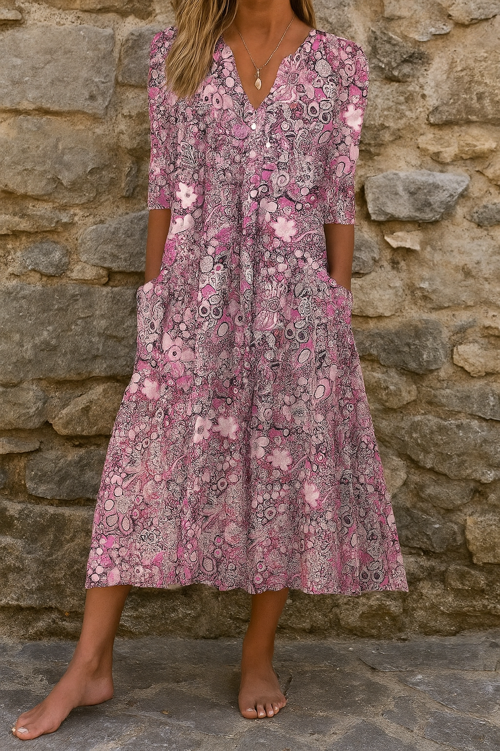 OLIVIA | Elegant V-Neck Dress
