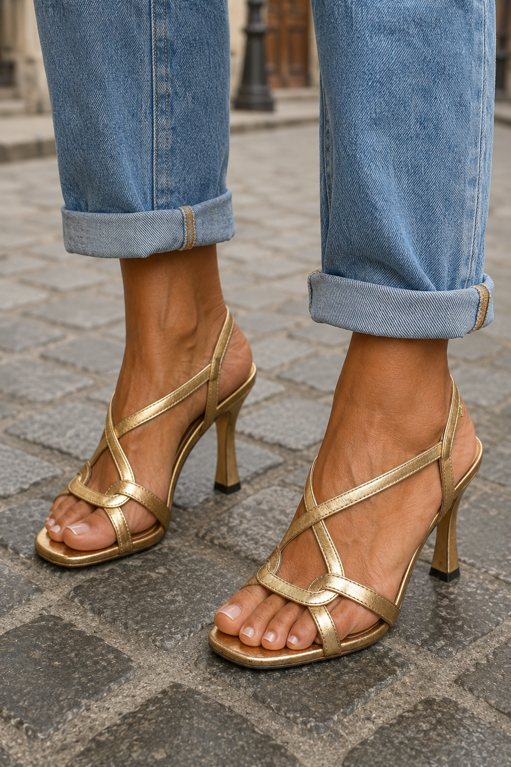 Olivia | Golden Summer Charm Heeled Sandals