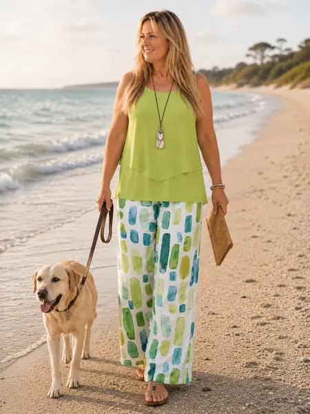 Megan - Sleeveless Two Piece Outfit