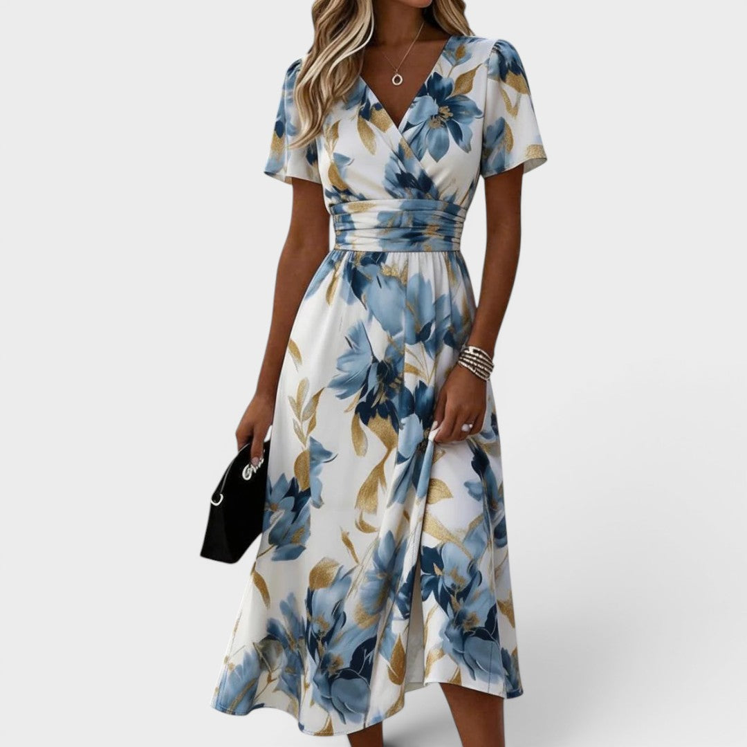 Natalie - Floral Wrap Midi Dress