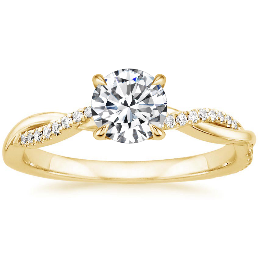 Gold-plated Twisted Solitaire Ring