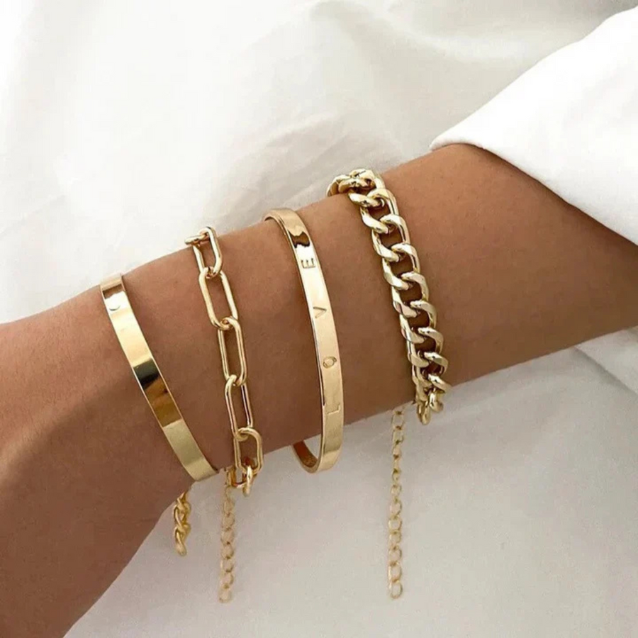 Gold Bracelet Set