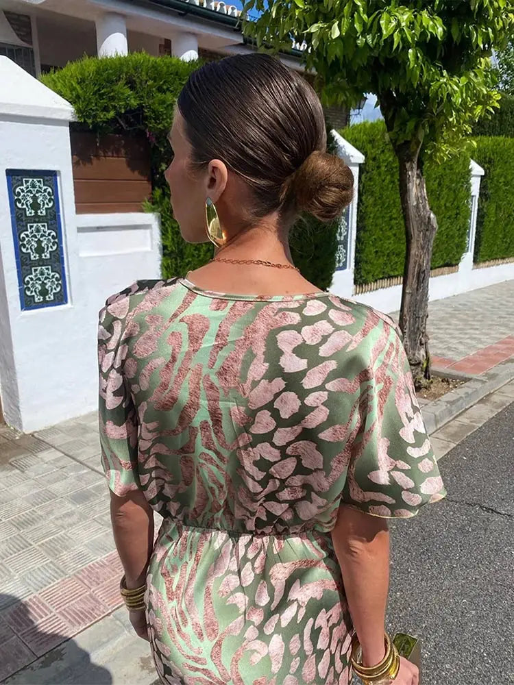 Layla - Elegant Copper Midi Dress