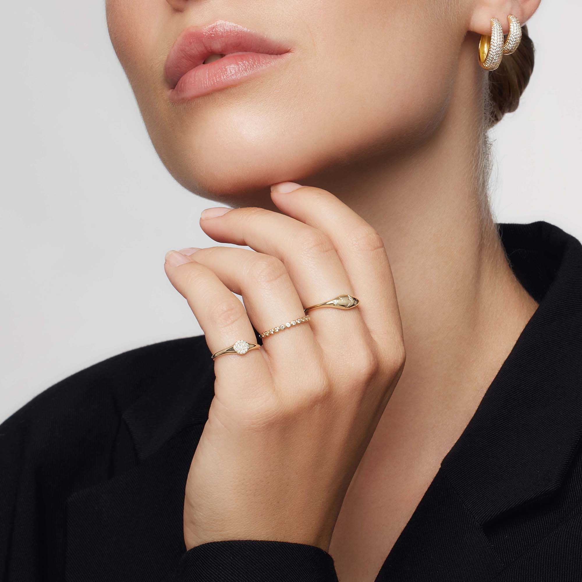 Diamond Dome Gold Ring