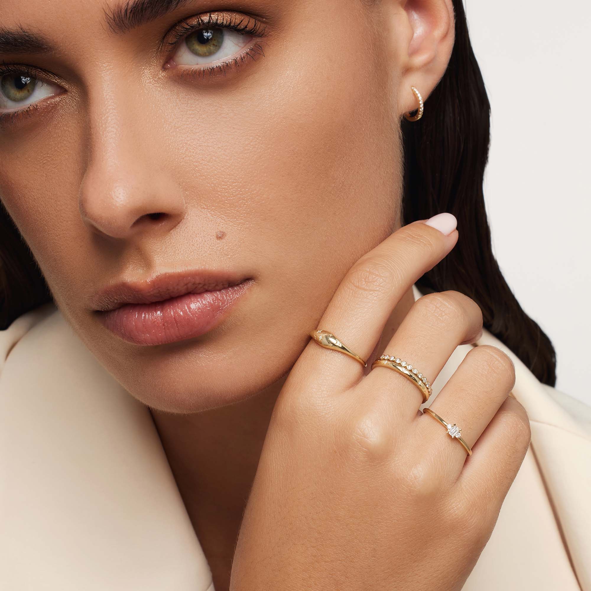 Diamond Dome Gold Ring