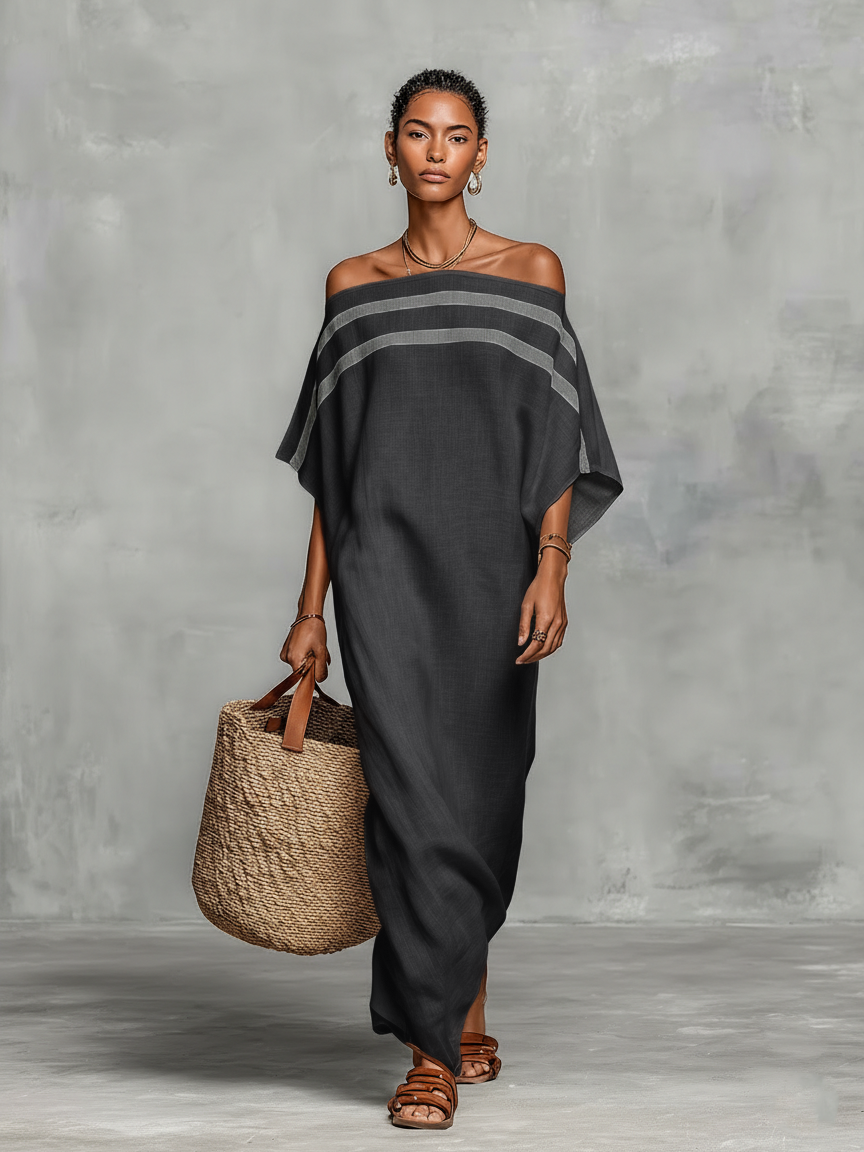 Minimalist linen maxi dress