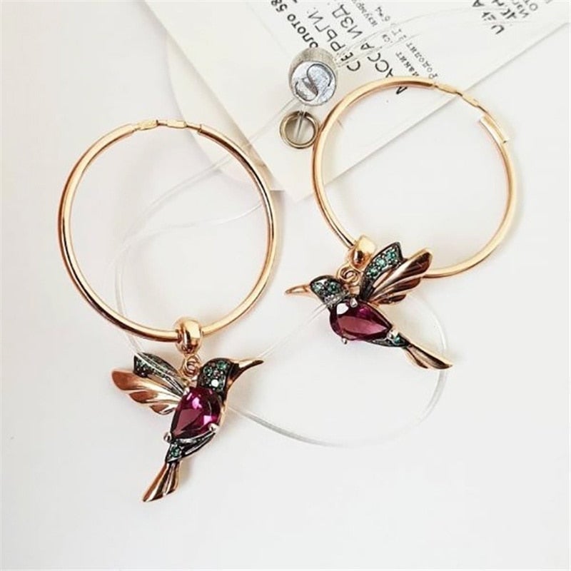 Limited Edition Flying Hummingbird  with Zirconia Inlay